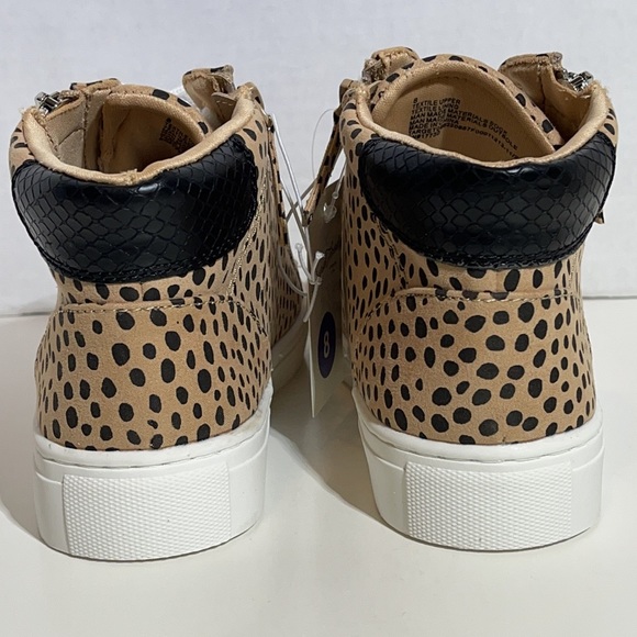 Universal Thread Leopard Print High Top Sneakers Women’s Size 8 Lace Up & Zip - Picture 4 of 9